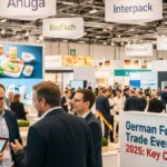 German food and drink trade events 2025 exhibition hall with Anuga, Interpack and BioFach stands