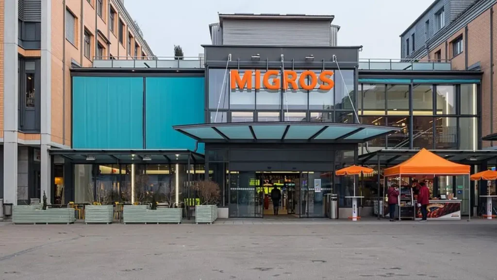 Migros store building in Weinfelden town centre.