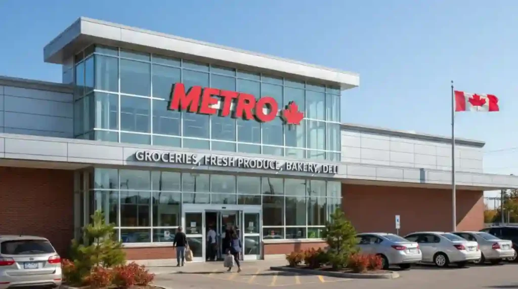 METRO supermarket storefront in Canada.