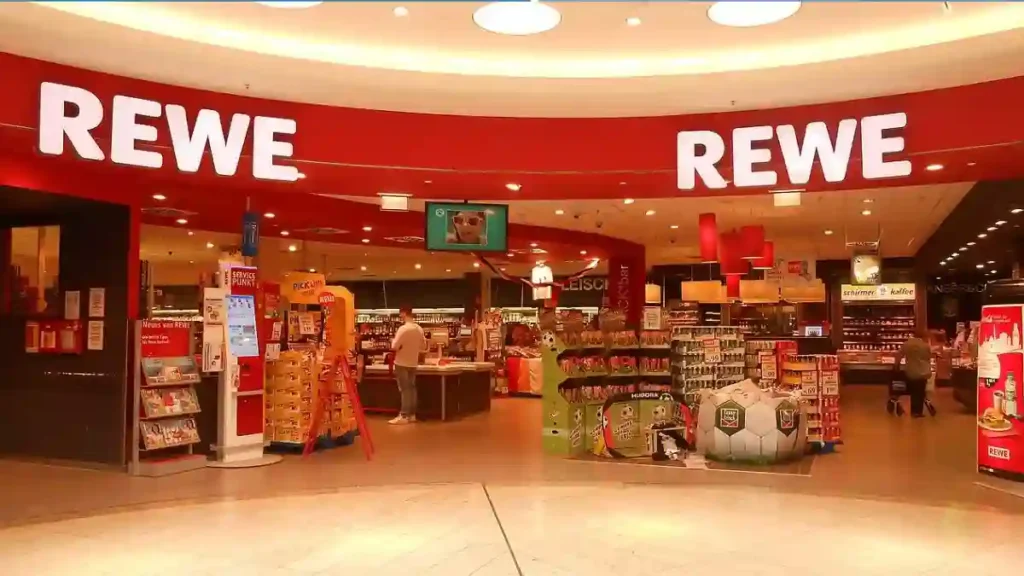 REWE Group supermarket interior in Germany