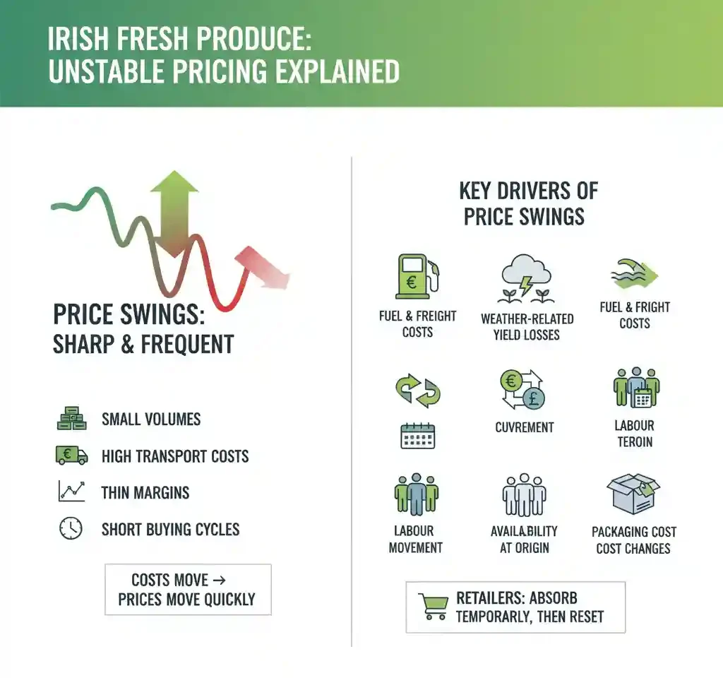 sharp and frequent price swings in Irish fresh produce