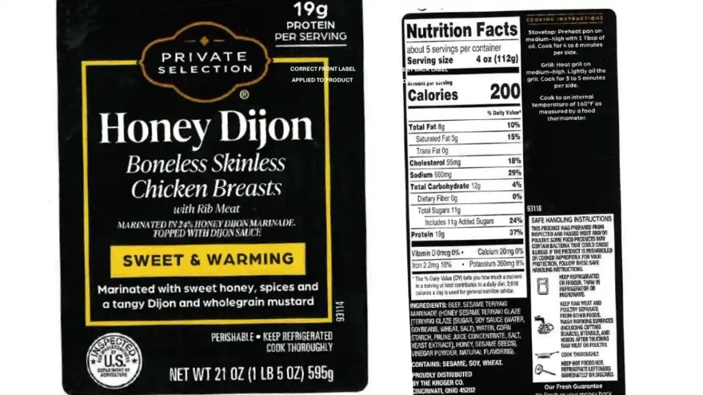 USDA Issues Allergy Alert for Kroger Private Label Chicken