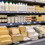 French dairy products including milk, yogurt, butter and cheese