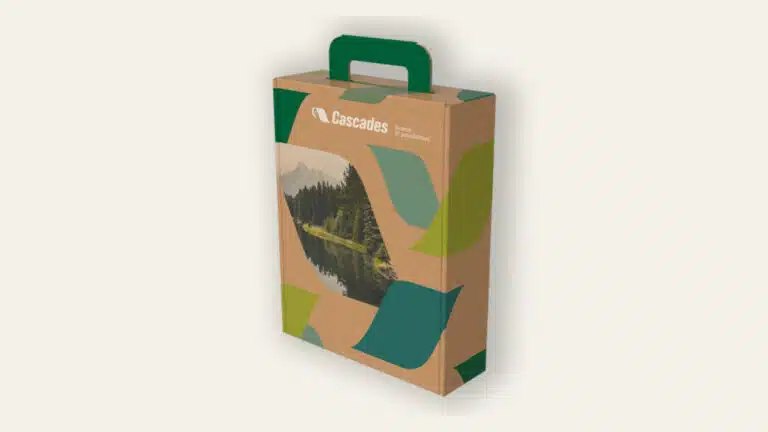 Cascades LithoURB recycled brown paperboard packaging box