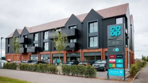Co-op store in Kennington with parking and apartments above
