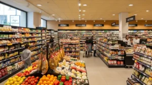 Supermarket and grocery products representing European wholesale supply