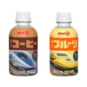 Meiji Coffee and Fruit Shinkansen limited-edition packs