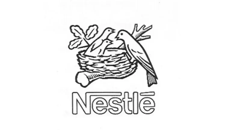 Black Nestlé bird-and-nest emblem and wordmark on a white background