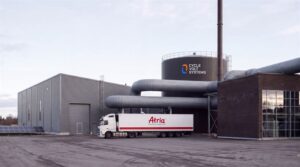 Atria trailer beside planned Cycle Volt thermal energy storage facility