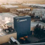 Aerial view of a Cerealto factory and loading bays