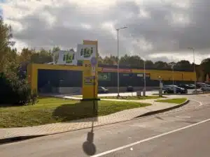 Exterior of an IKI supermarket in Vilnius