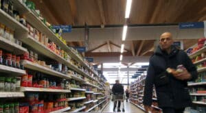 Inside a Tesco supermarket in the UK