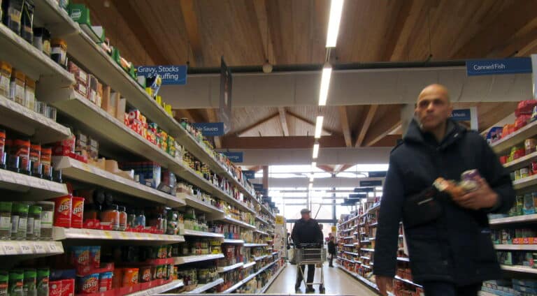 Inside a Tesco supermarket in the UK